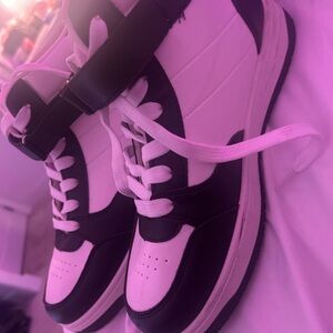 Black and White High-Top Sneakers